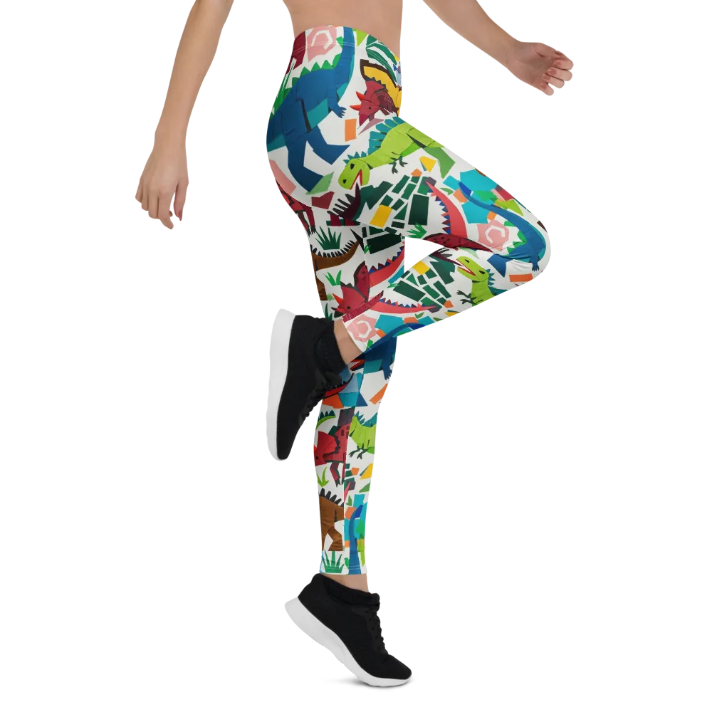 Prehistoric Parade on Leggings — Right