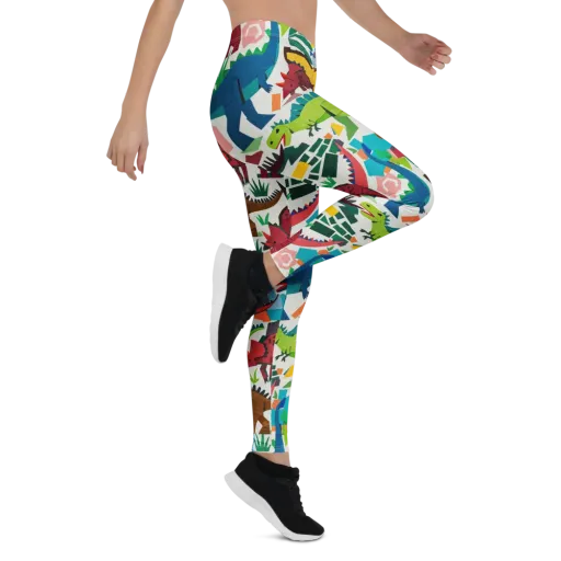 Prehistoric Parade on a Leggings
