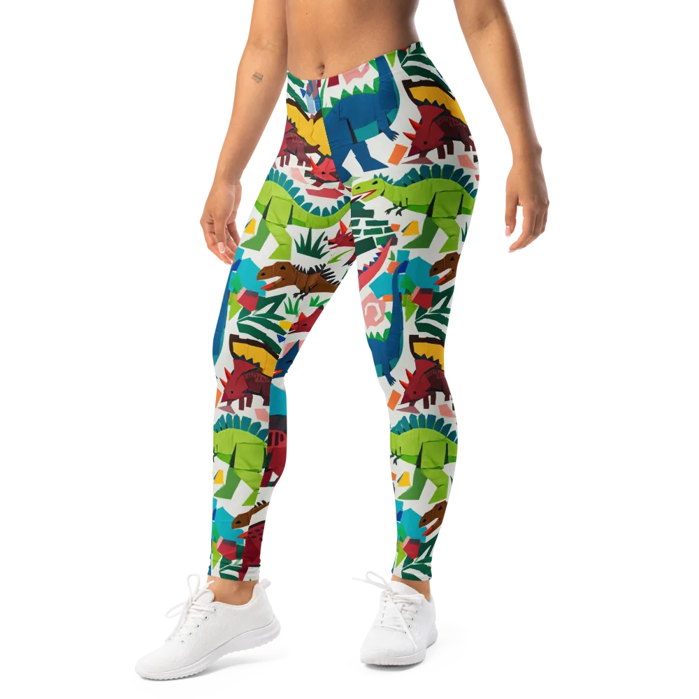 Prehistoric Parade on Leggings — Left Front