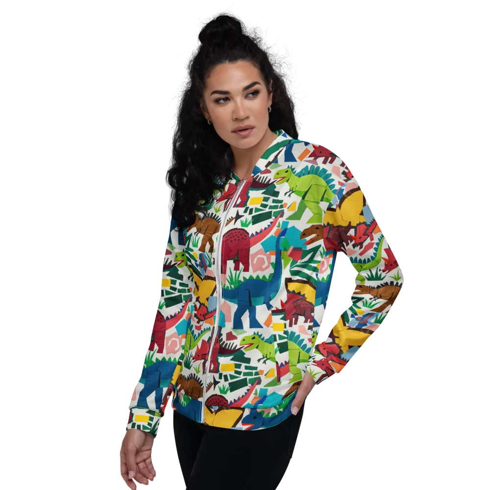 Prehistoric Parade on Bomber Jacket — Left