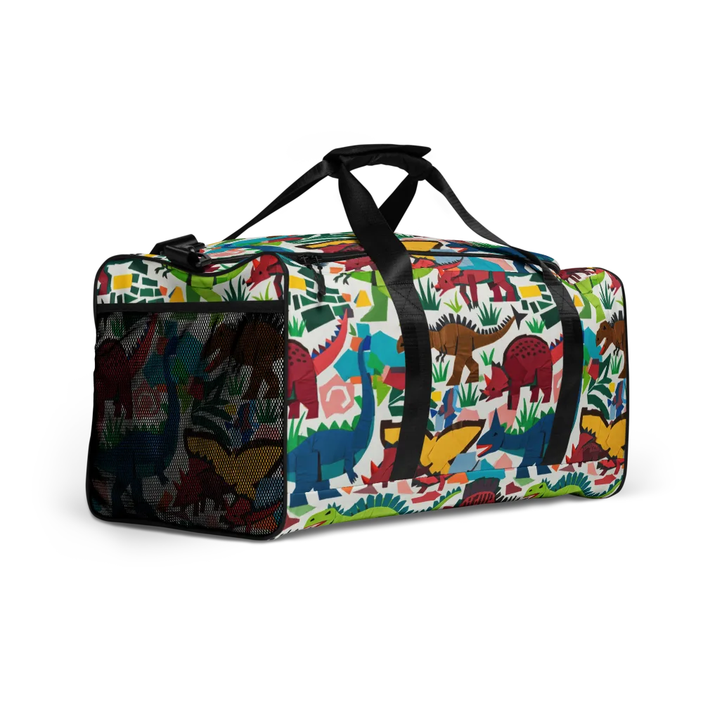 Prehistoric Parade on Duffle Bag — Right Front