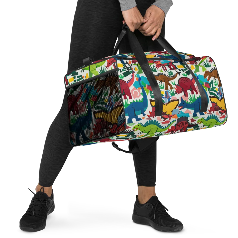 Prehistoric Parade on Duffle Bag — Right Front