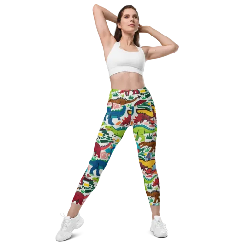 Prehistoric Parade on a Leggings with Pockets