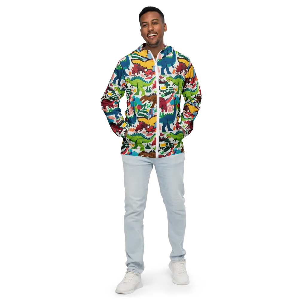 Prehistoric Parade on Men's Windbreaker — Front