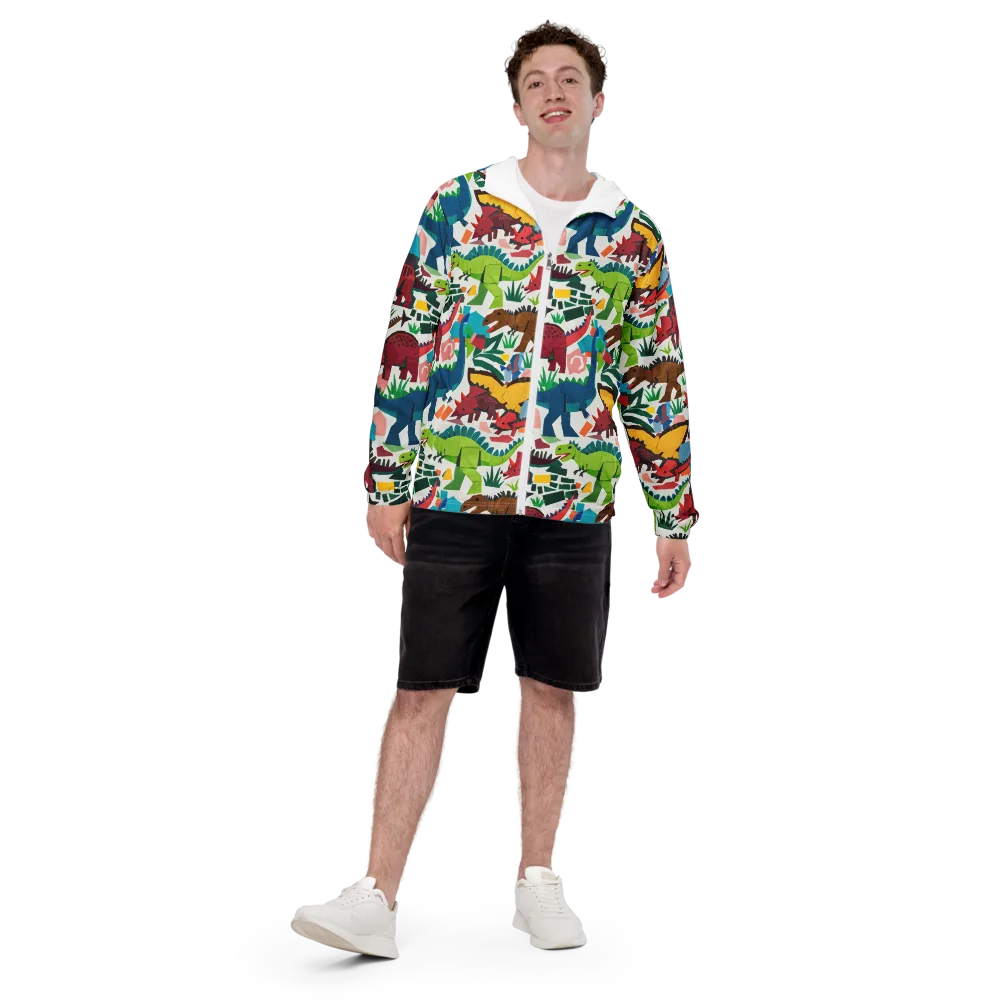 Prehistoric Parade on Men's Windbreaker — Front