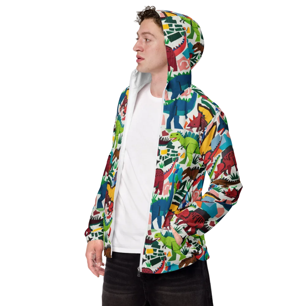 Prehistoric Parade on Men's Windbreaker — Left Front