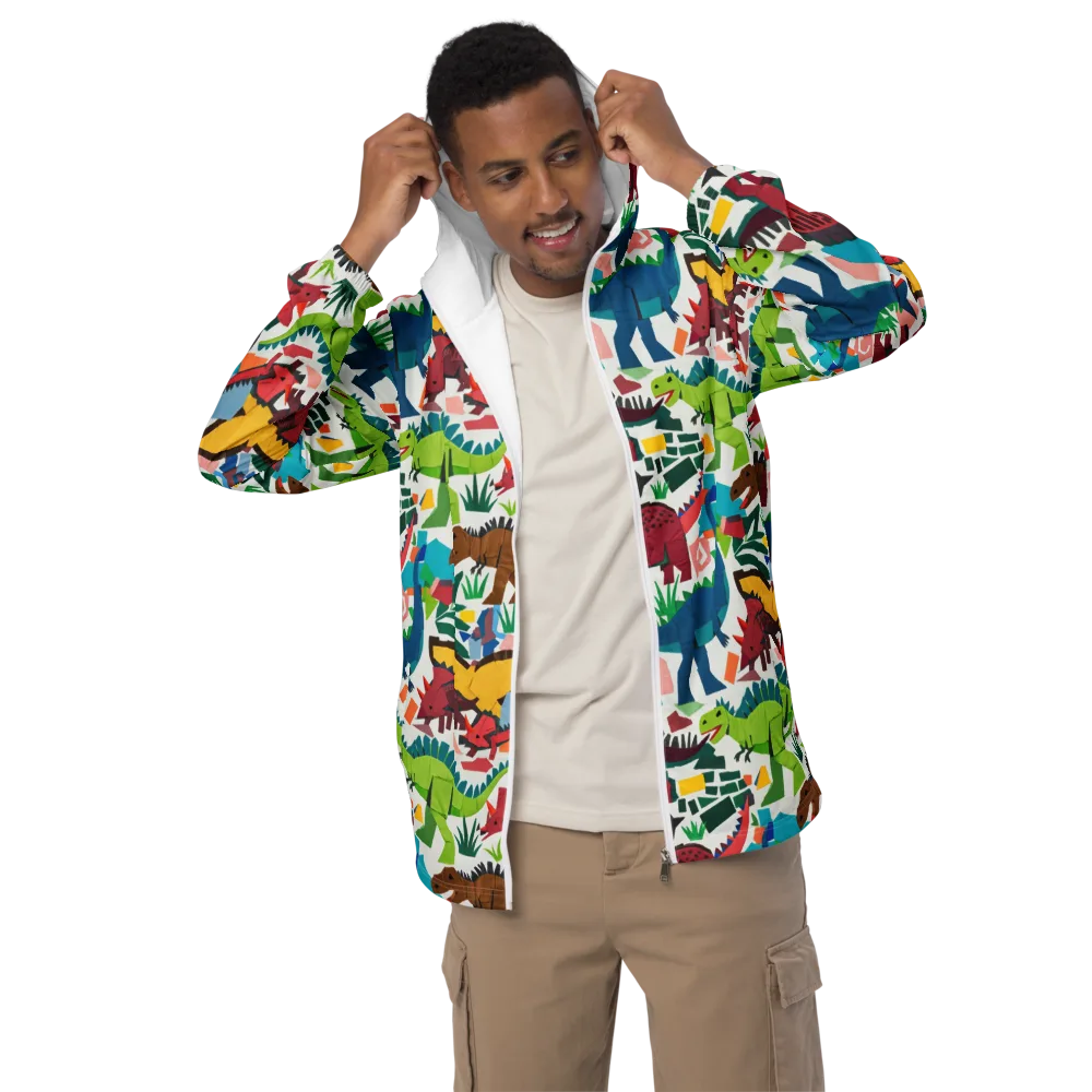 Prehistoric Parade on Men's Windbreaker — Front