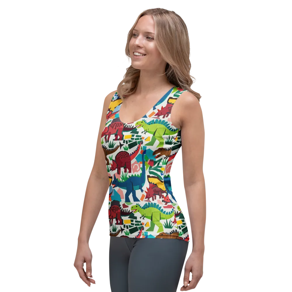 Prehistoric Parade on Women's Tank Top — Left Front