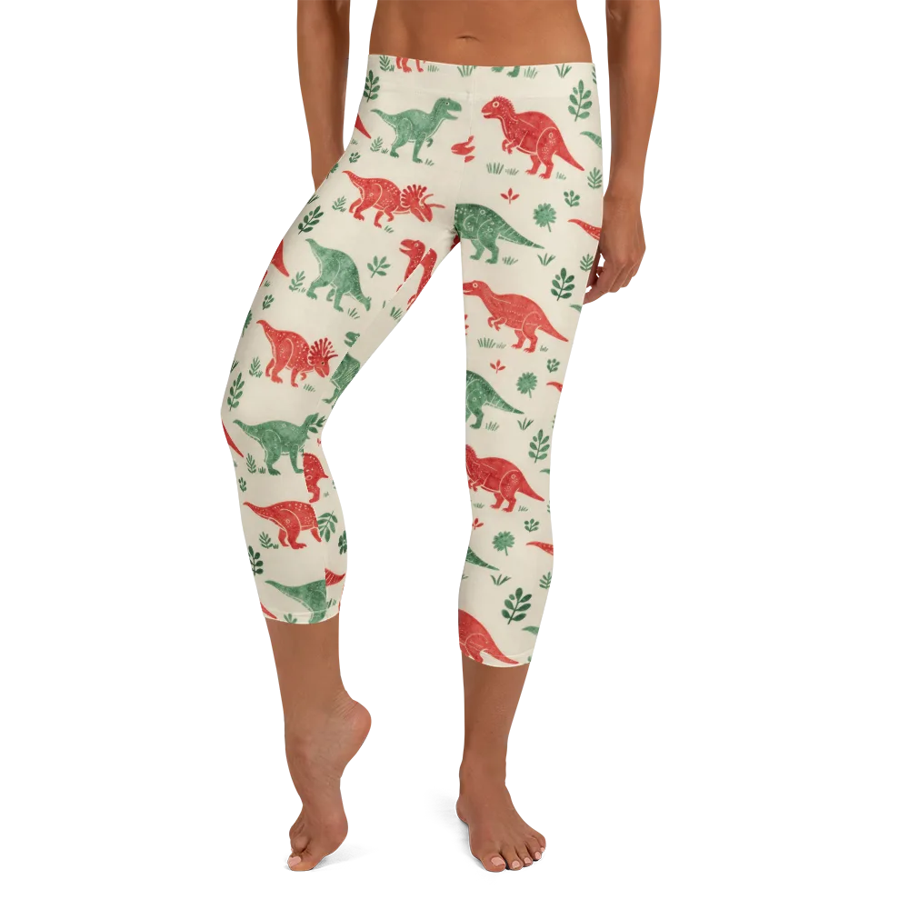 Fern And Fossil on Capri Leggings — Front