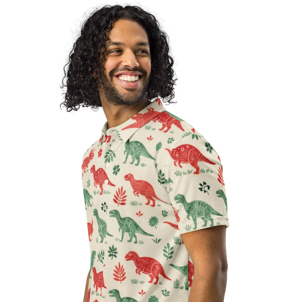 Fern And Fossil on Men's Slim Fit Polo Shirt — Left Front