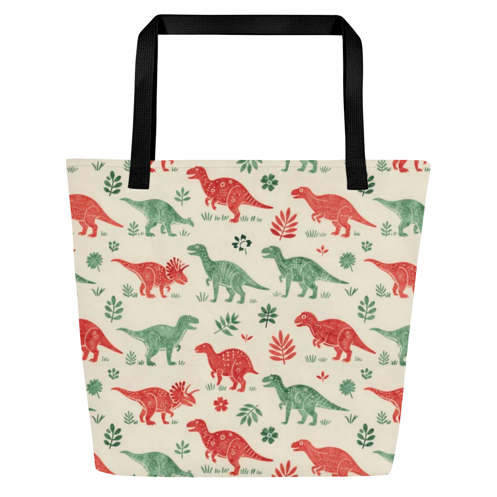 Fern And Fossil on Large Tote Bag W/ Pocket — Front