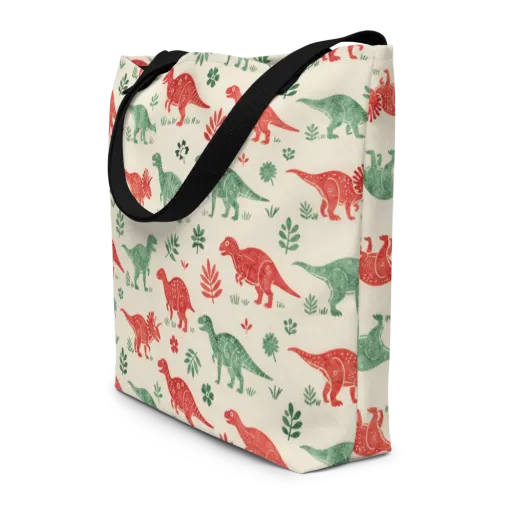 Fern And Fossil on a Large Tote Bag W/ Pocket