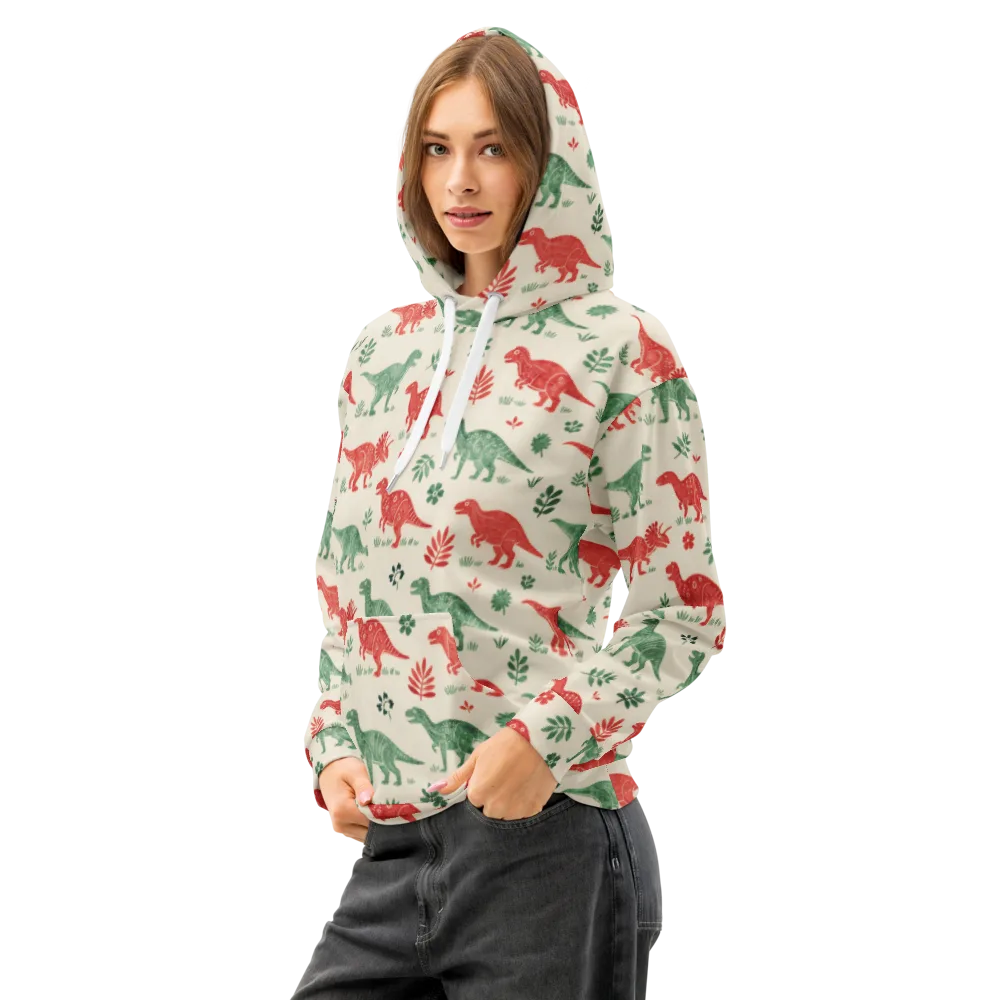Fern And Fossil on Cotton Hoodie — Left Front