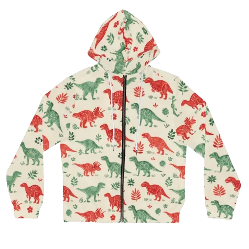 Fern And Fossil on a Women's Full-Zip Hoodie