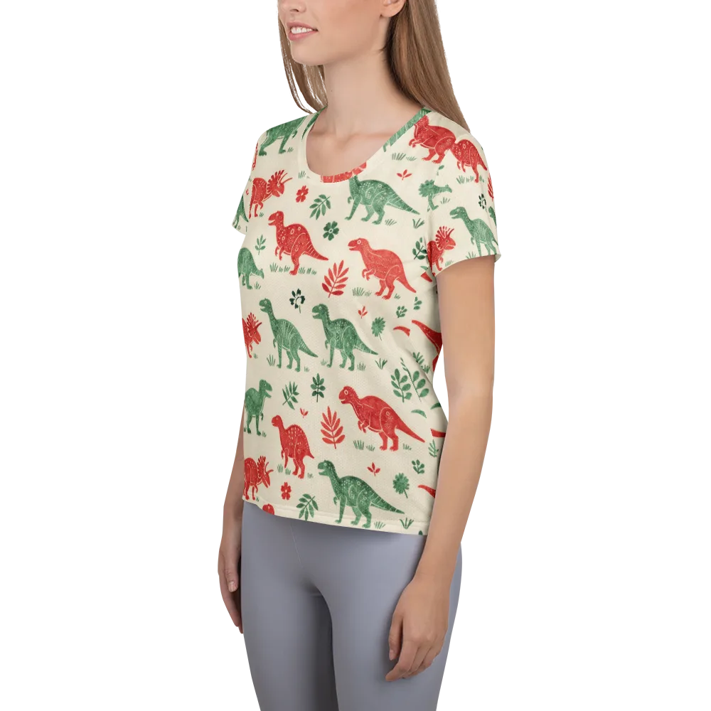 Fern And Fossil on Women's Athletic T-Shirt — Left