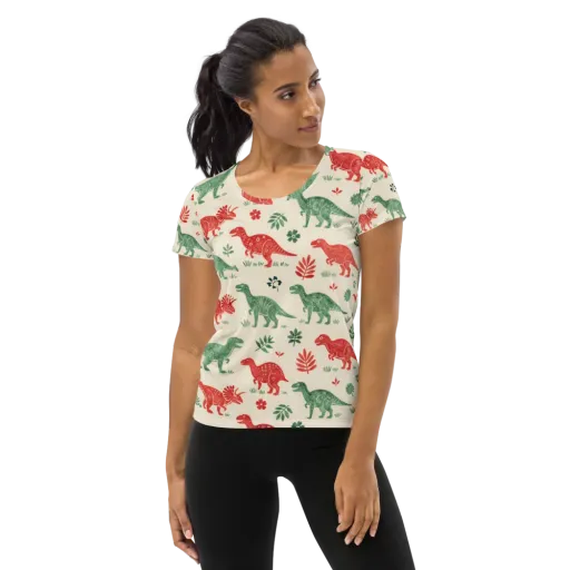 Fern And Fossil on a Women's Athletic T-Shirt