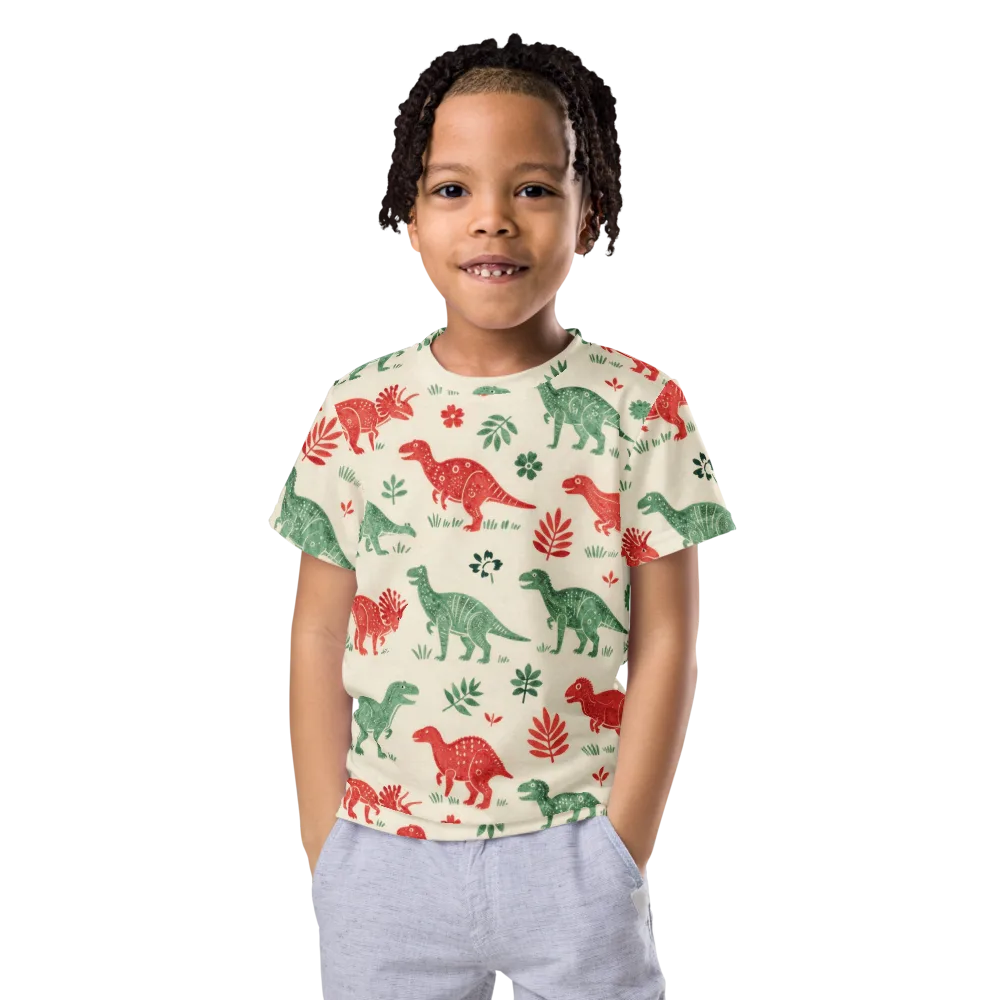 Fern And Fossil on Kids Crew Neck T-Shirt — Front