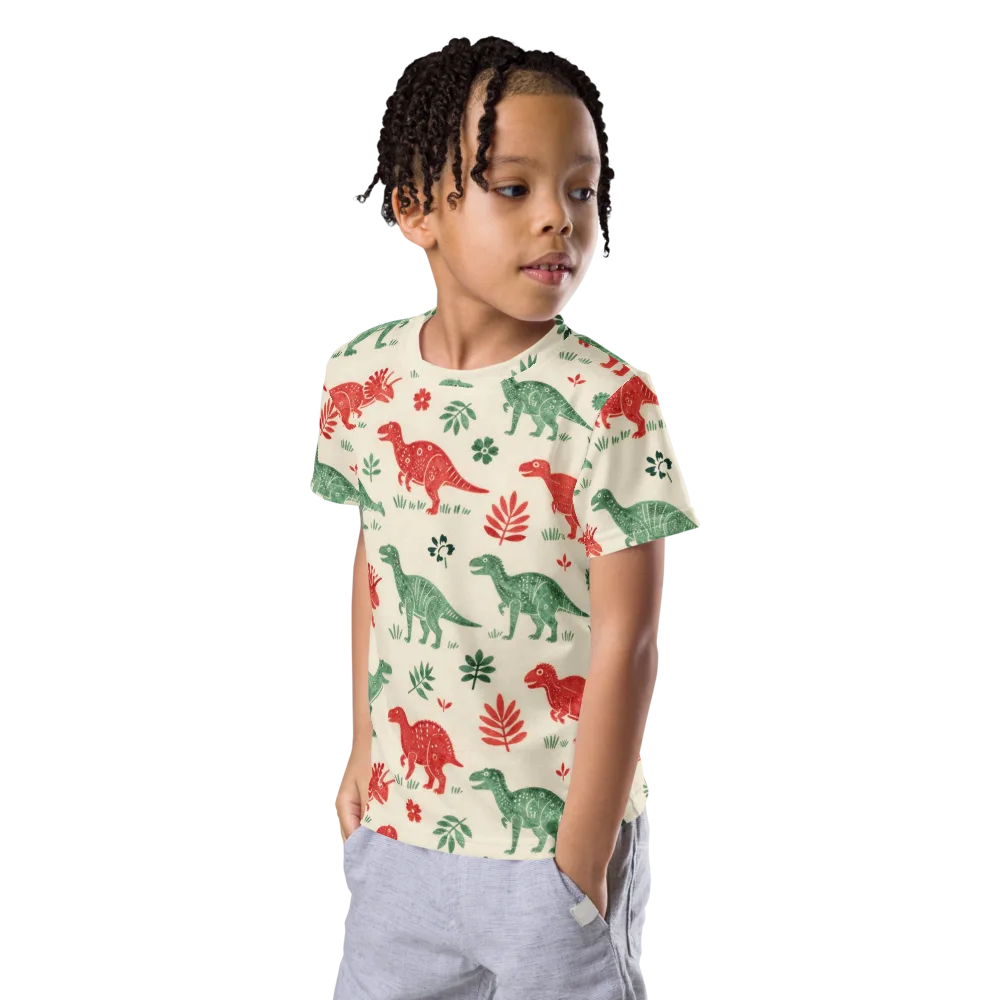 Fern And Fossil on Kids Crew Neck T-Shirt — Left Front
