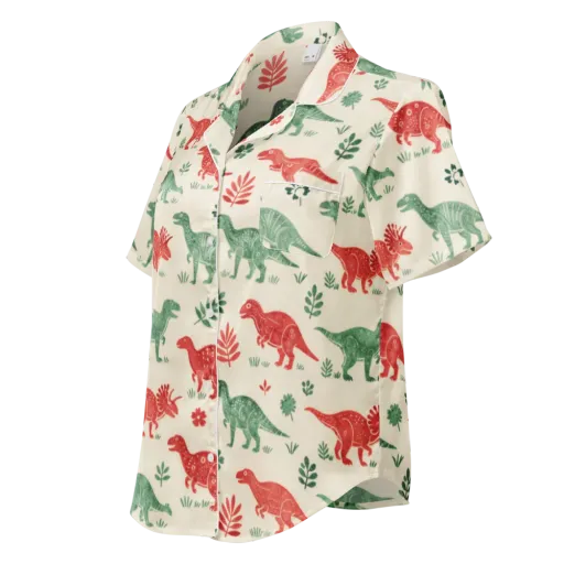 Fern And Fossil on a Women's Short Sleeve Pajama Top