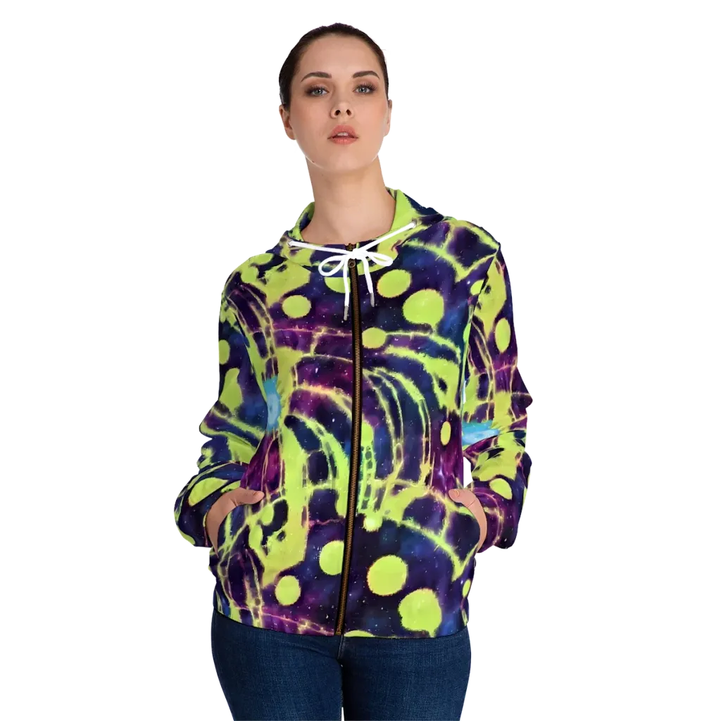 Douglas Dreams on Women's Full-Zip Hoodie — Front On Person