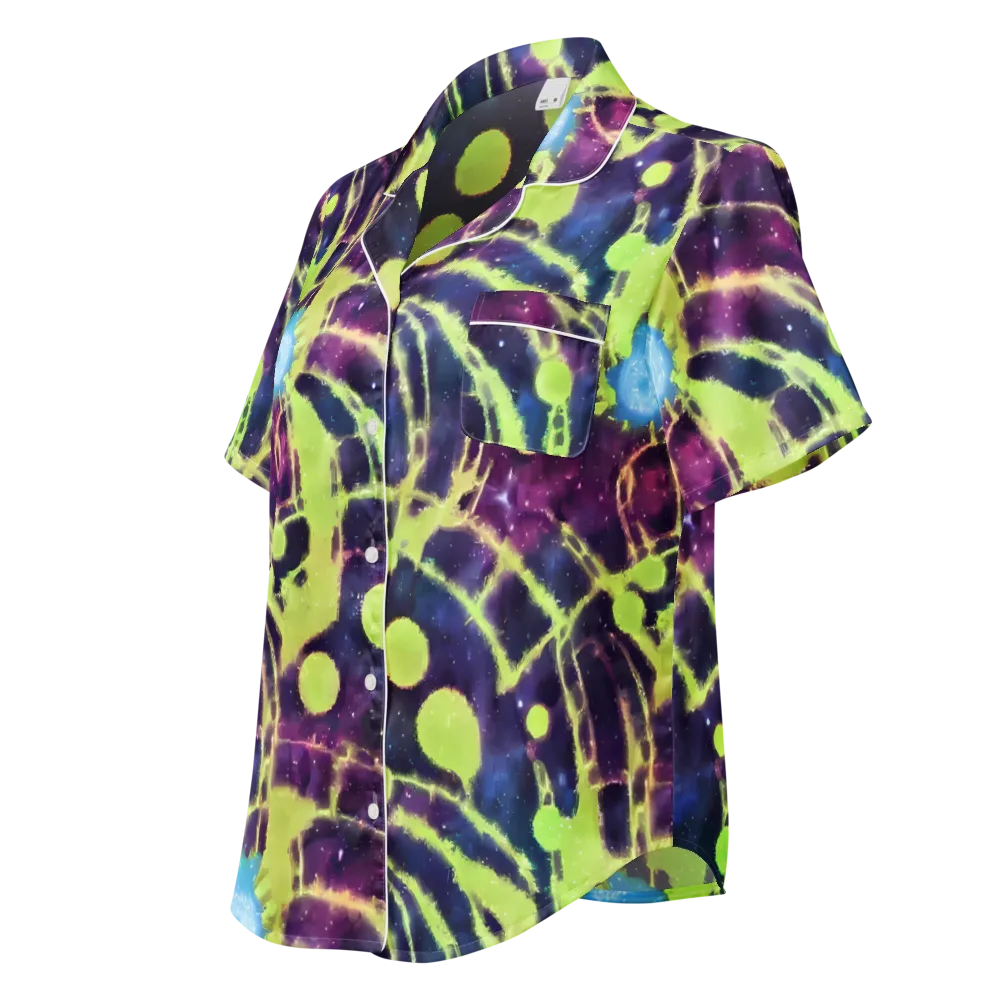Douglas Dreams on Women's Short Sleeve Pajama Top — Left Front