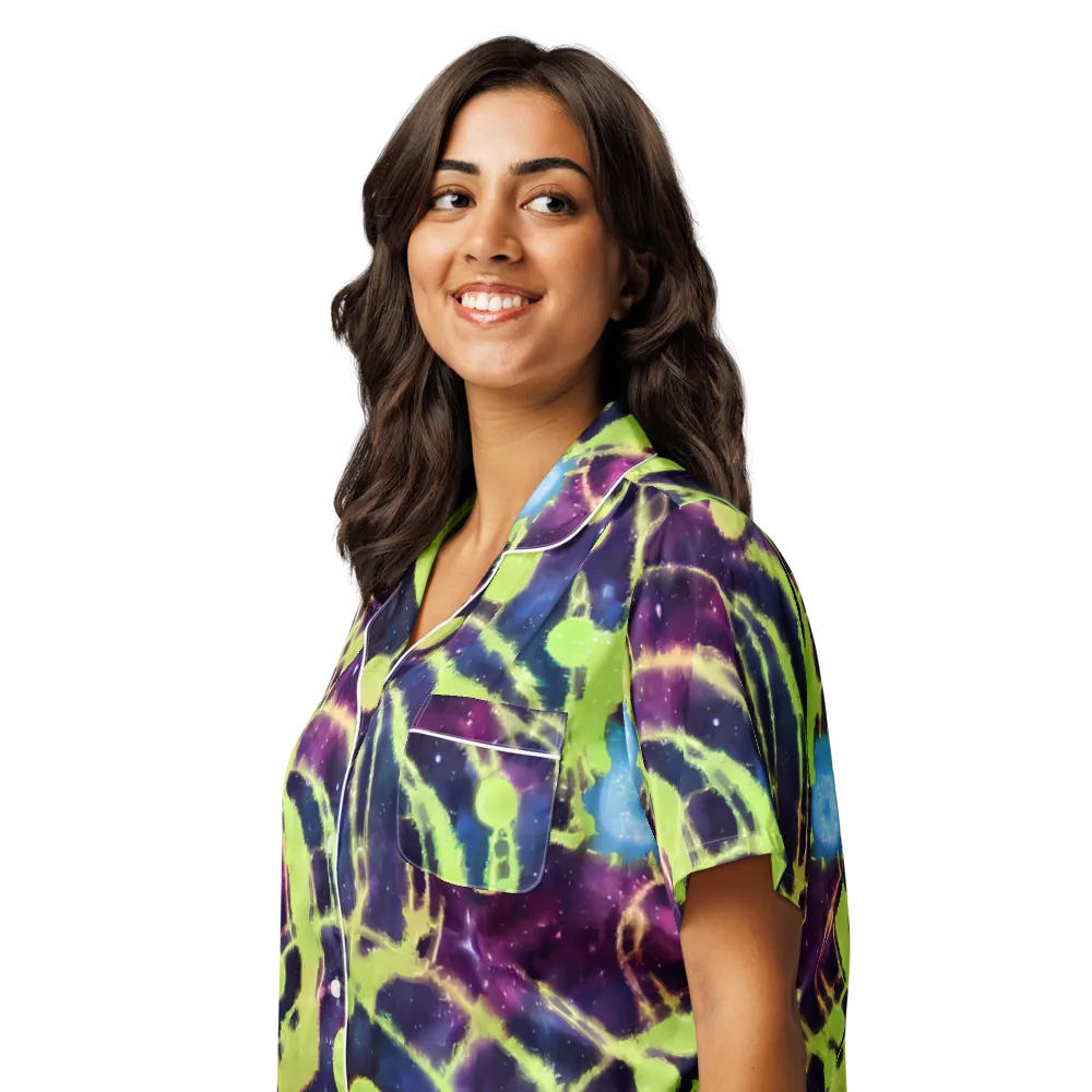 Douglas Dreams on Women's Short Sleeve Pajama Top — Left Front