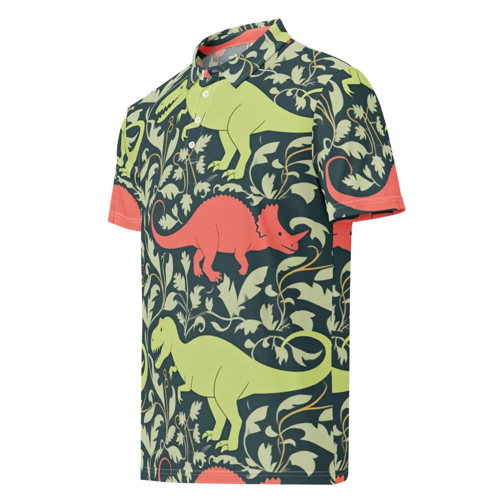 Jurassic Vine on Men's Slim Fit Polo Shirt — Left Front