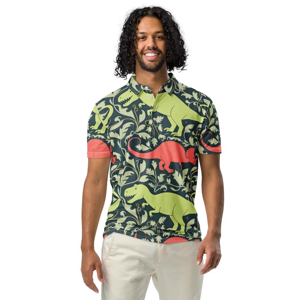 Jurassic Vine on Men's Slim Fit Polo Shirt — Front