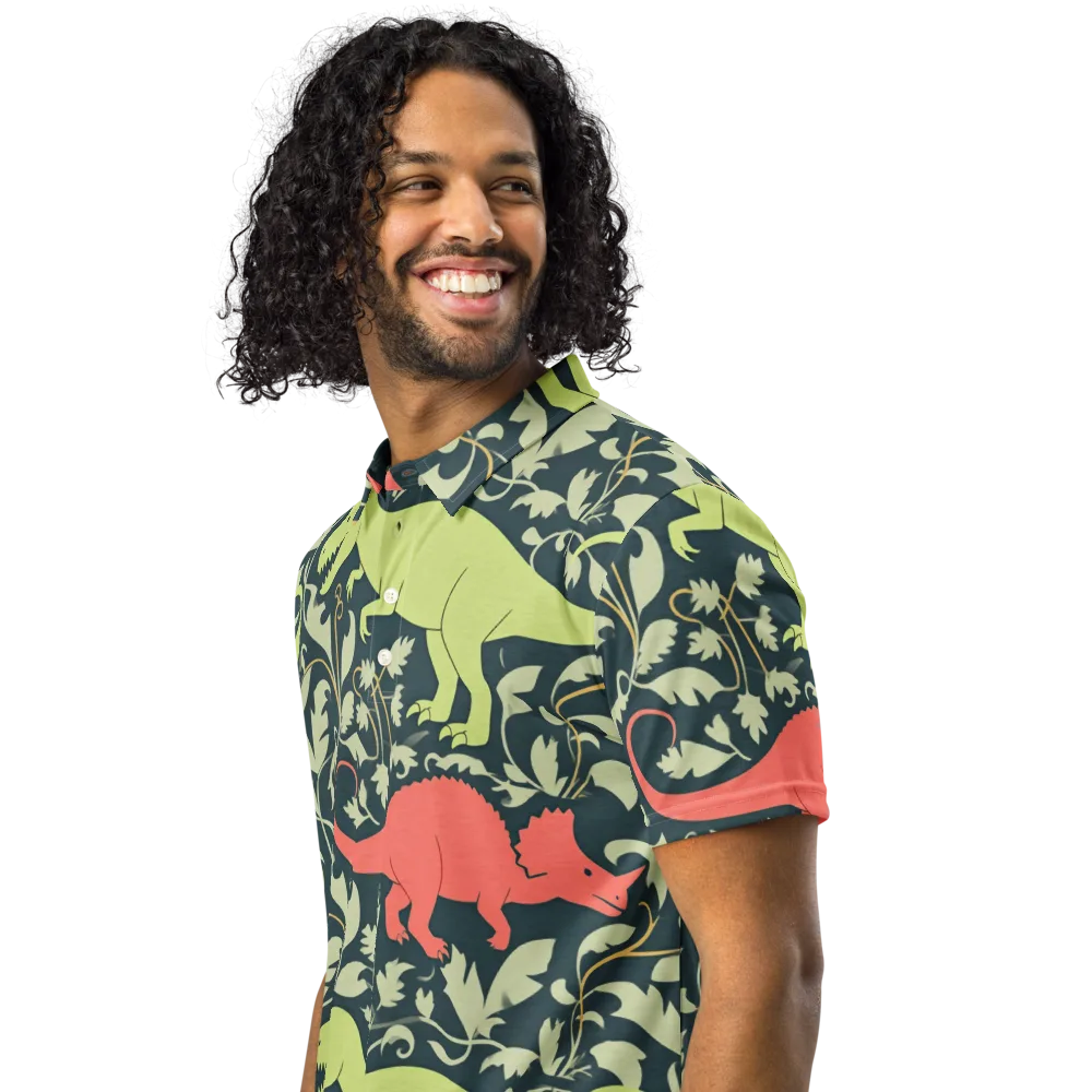 Jurassic Vine on Men's Slim Fit Polo Shirt — Left Front