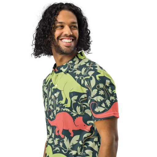 Jurassic Vine on a Men's Slim Fit Polo Shirt