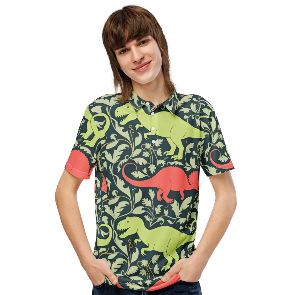 Jurassic Vine on Men's Slim Fit Polo Shirt — Front