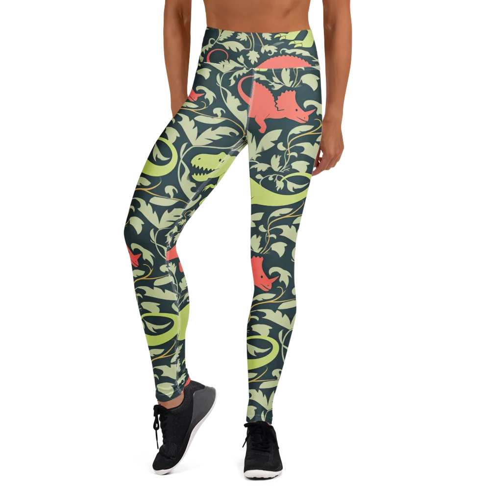 Jurassic Vine on Yoga Leggings — Front