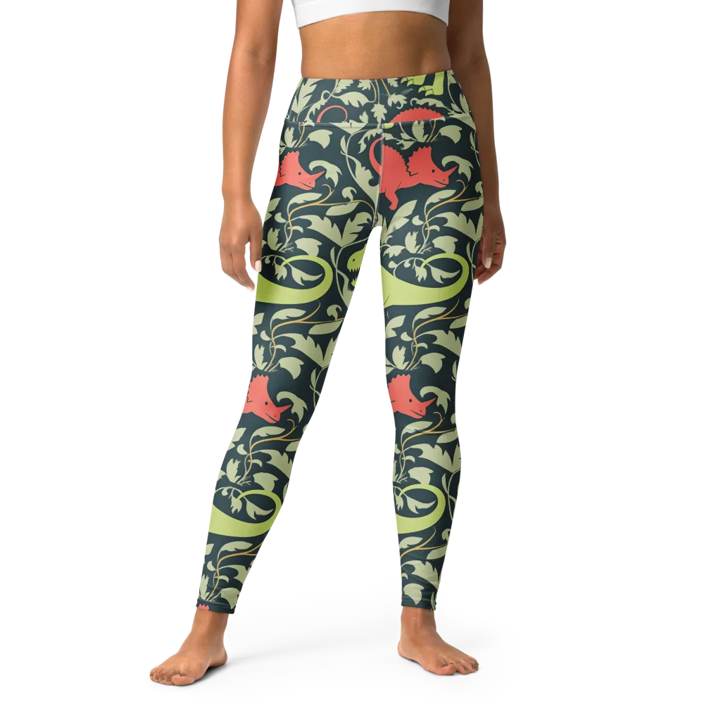 Jurassic Vine on Yoga Leggings — Front