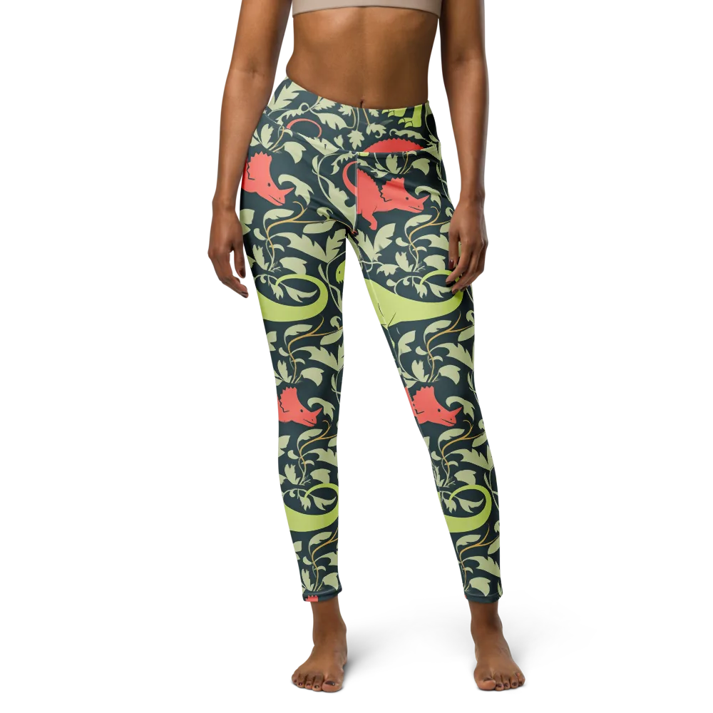 Jurassic Vine on Yoga Leggings — Front
