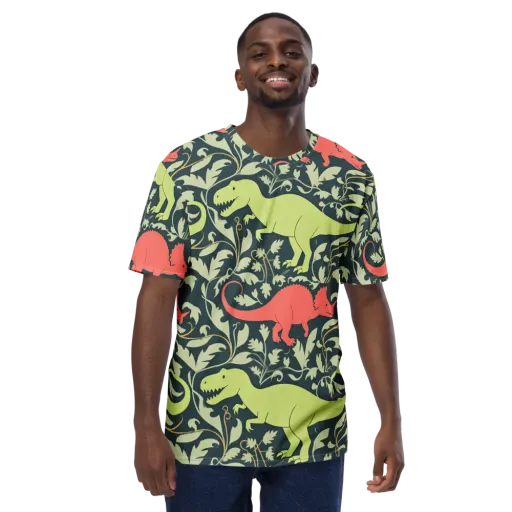 Jurassic Vine on a Men's Crew Neck T-Shirt