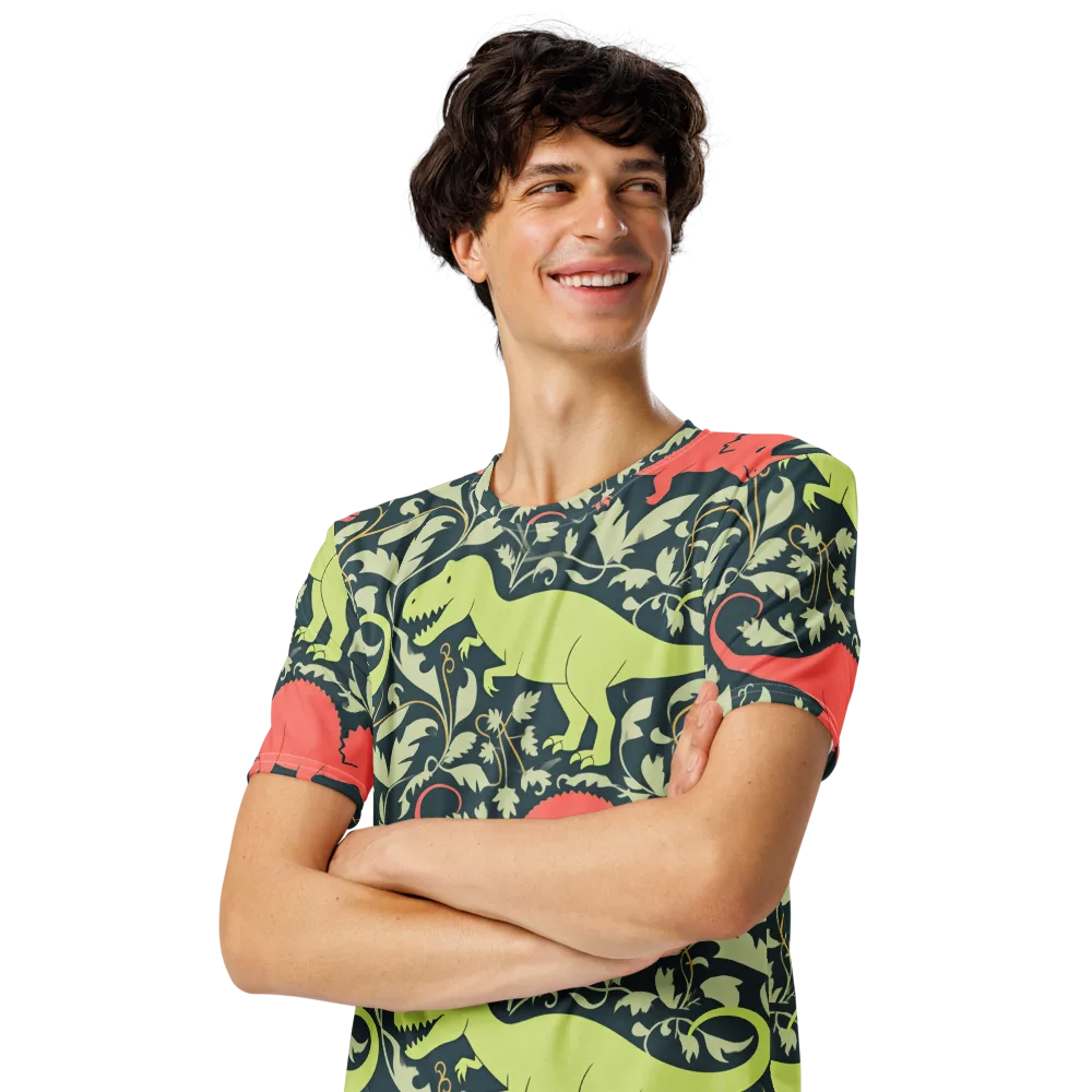 Jurassic Vine on Men's Crew Neck T-Shirt — Left Front