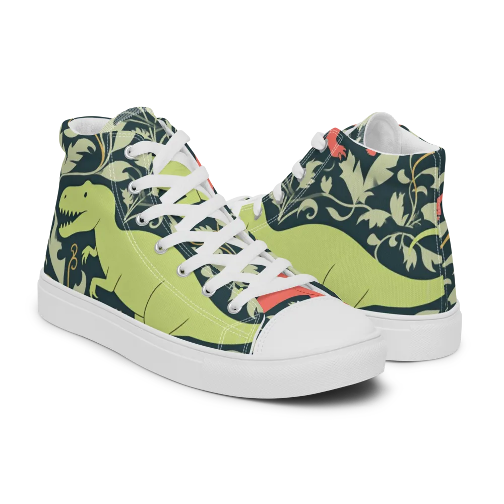 Jurassic Vine on Men's High Top Canvas Shoes — Right