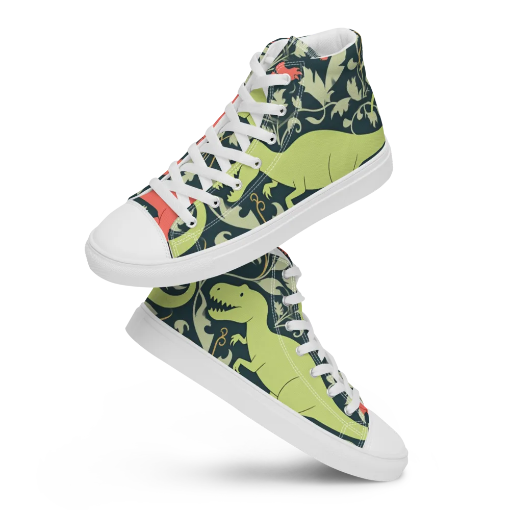 Jurassic Vine on Men's High Top Canvas Shoes — Front
