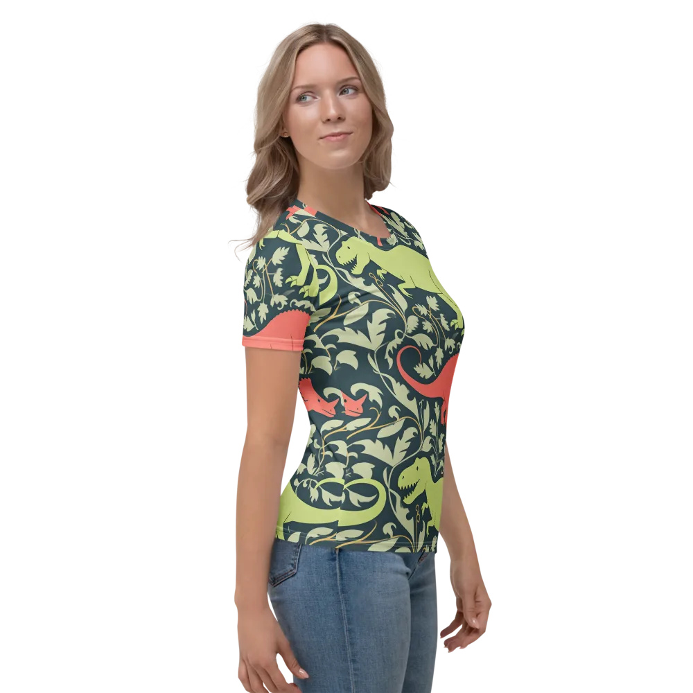 Jurassic Vine on Women's Crew Neck T-Shirt — Right