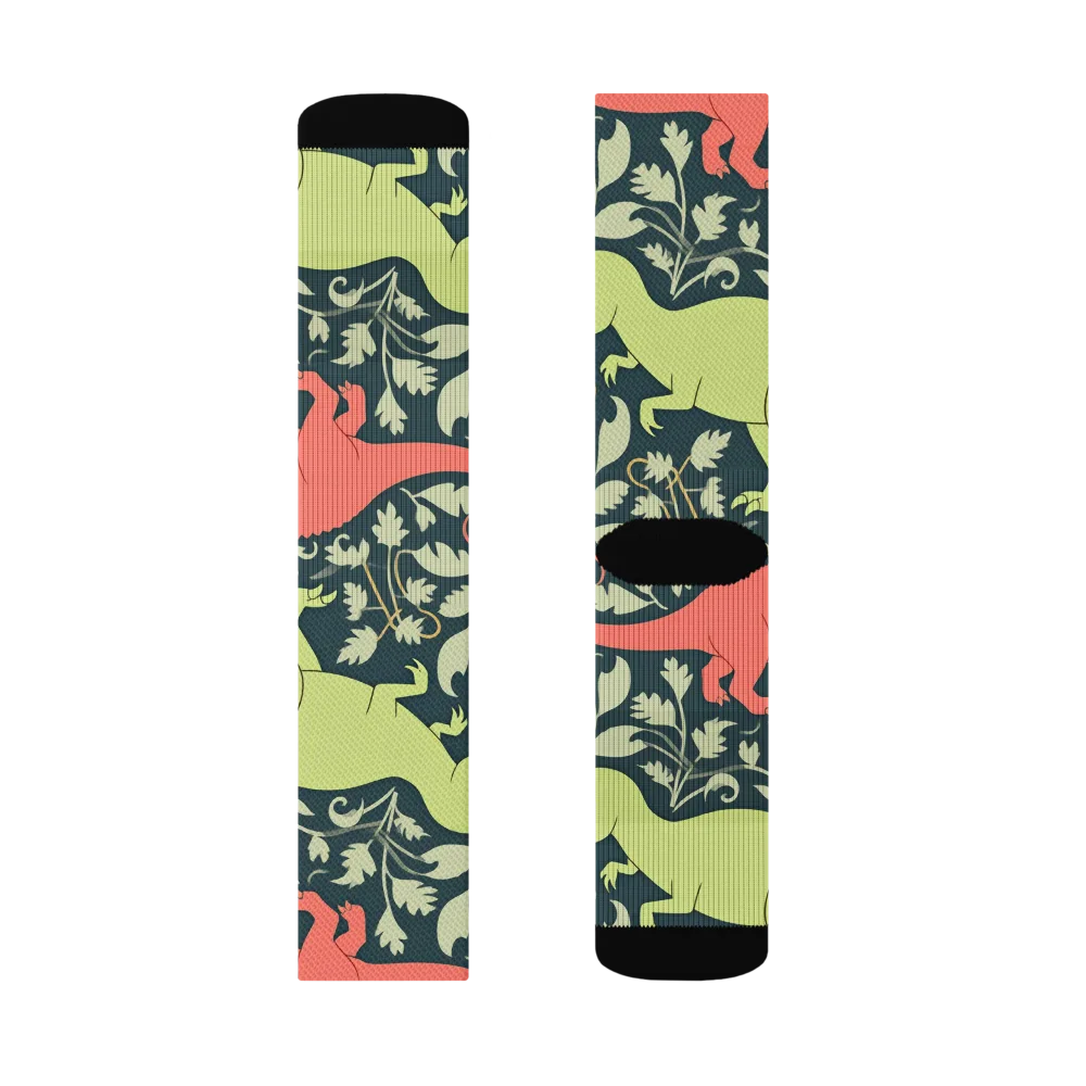 Jurassic Vine on Socks — Left Sock