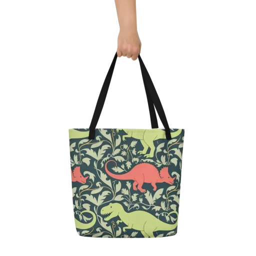 Jurassic Vine on a Large Tote Bag W/ Pocket