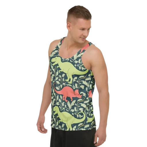 Jurassic Vine on a Men's Tank Top