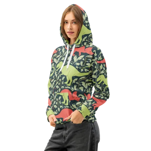 Jurassic Vine on a Cotton Hoodie