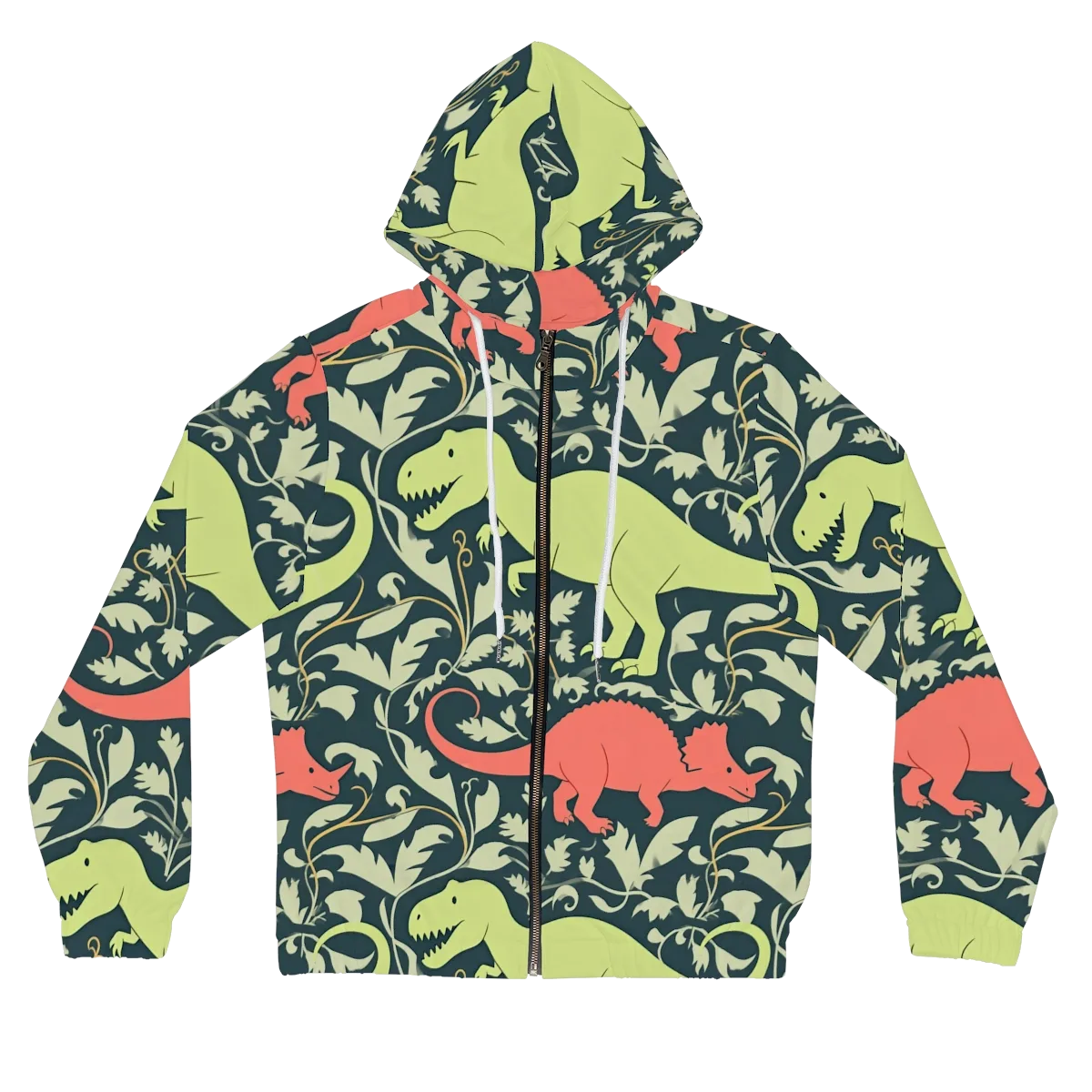 Jurassic Vine on Women's Full-Zip Hoodie — Front