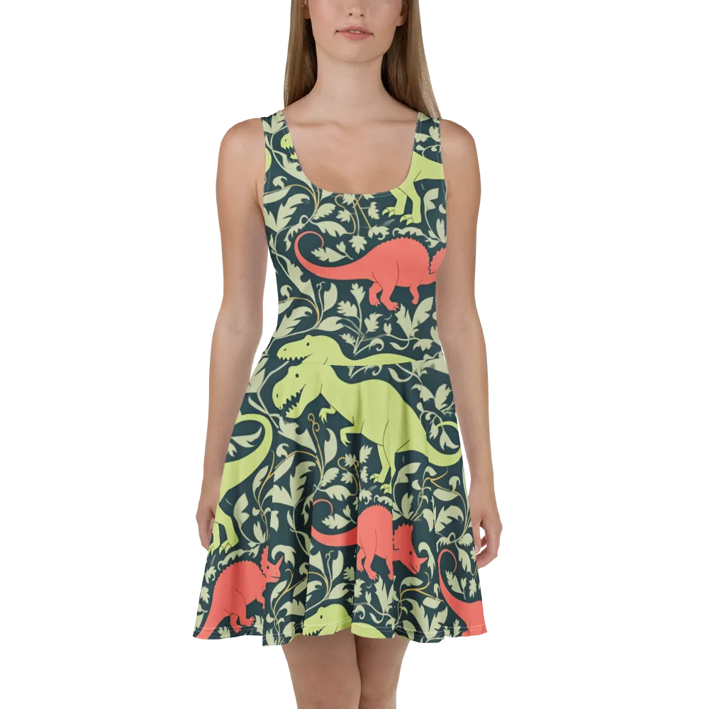 Jurassic Vine on Skater Dress — Front
