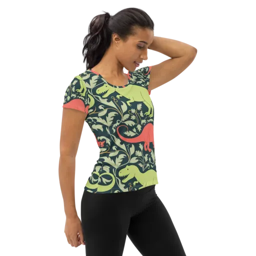 Jurassic Vine on a Women's Athletic T-Shirt