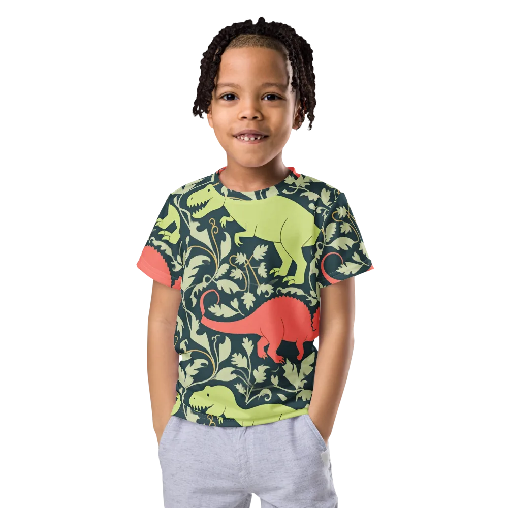 Jurassic Vine on Kids Crew Neck T-Shirt — Front