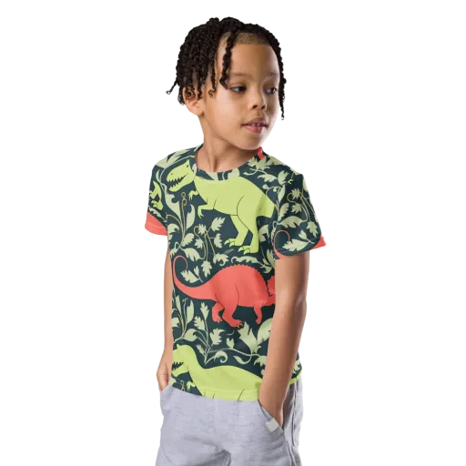 Jurassic Vine on a Kids Crew Neck T-Shirt