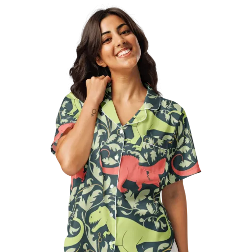Jurassic Vine on a Women's Short Sleeve Pajama Top