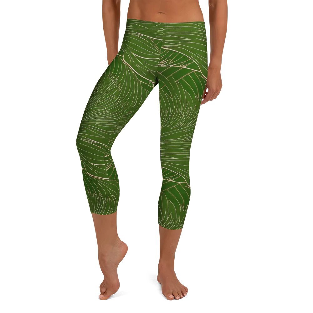 Jade Featherflow on Capri Leggings — Front